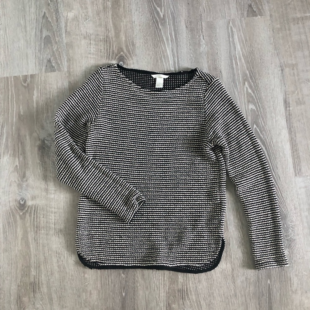 H&M textured sweater in black and beige